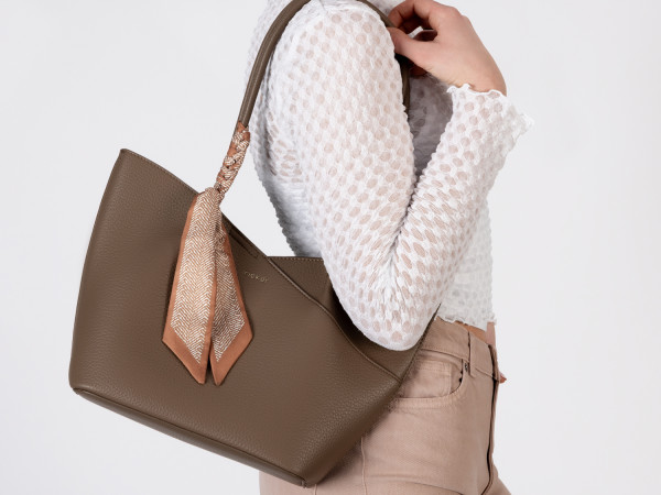 Rieker Damen Shopper taupe