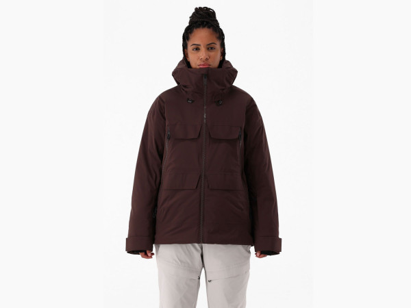 movingcmp Damen Skijacke mit großen Taschen wine